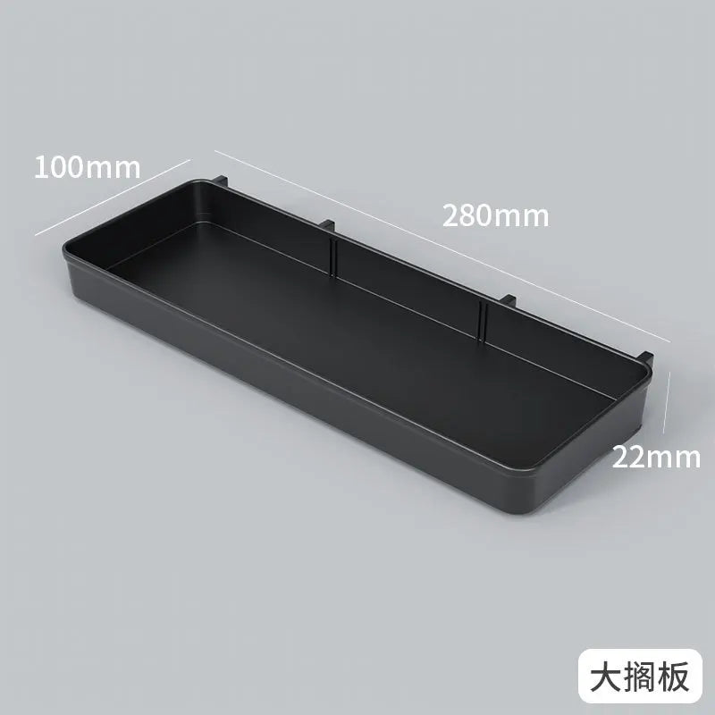 Organizador de pared de tablero perforado sin taladros – Panel de almacenamiento modular con estantes y accesorios para cocina, baño y sala de juegos