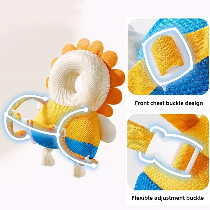 Mochila de protección para la cabeza de bebé – Cojín de seguridad de algodón PP suave para gatear y caminar, protector de cabeza anticaída para niños y niñas