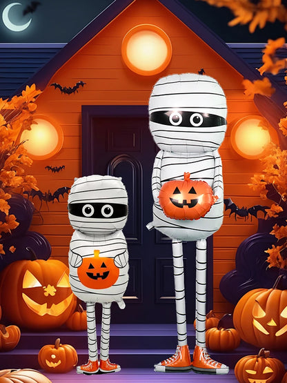 1PC Halloween Mummy Pumpkin Balloon – Spooky Party Decoration for Trick or Treat, Halloween Parties & Festive Home Decor