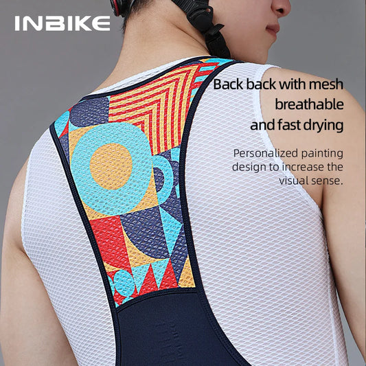 INBIKE Men's Cycling Bib Shorts – Professional Padded MTB & Road Bike Riding Shorts for Mountain Cycling