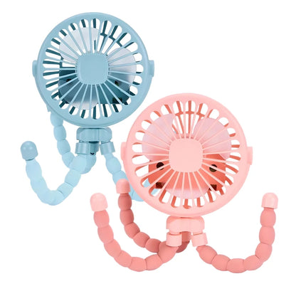 Ventilador portátil con clip para cochecito - Ventilador de refrigeración para bebés recargable por USB de 600 mAh con 3 velocidades para el hogar, viajes y actividades al aire libre