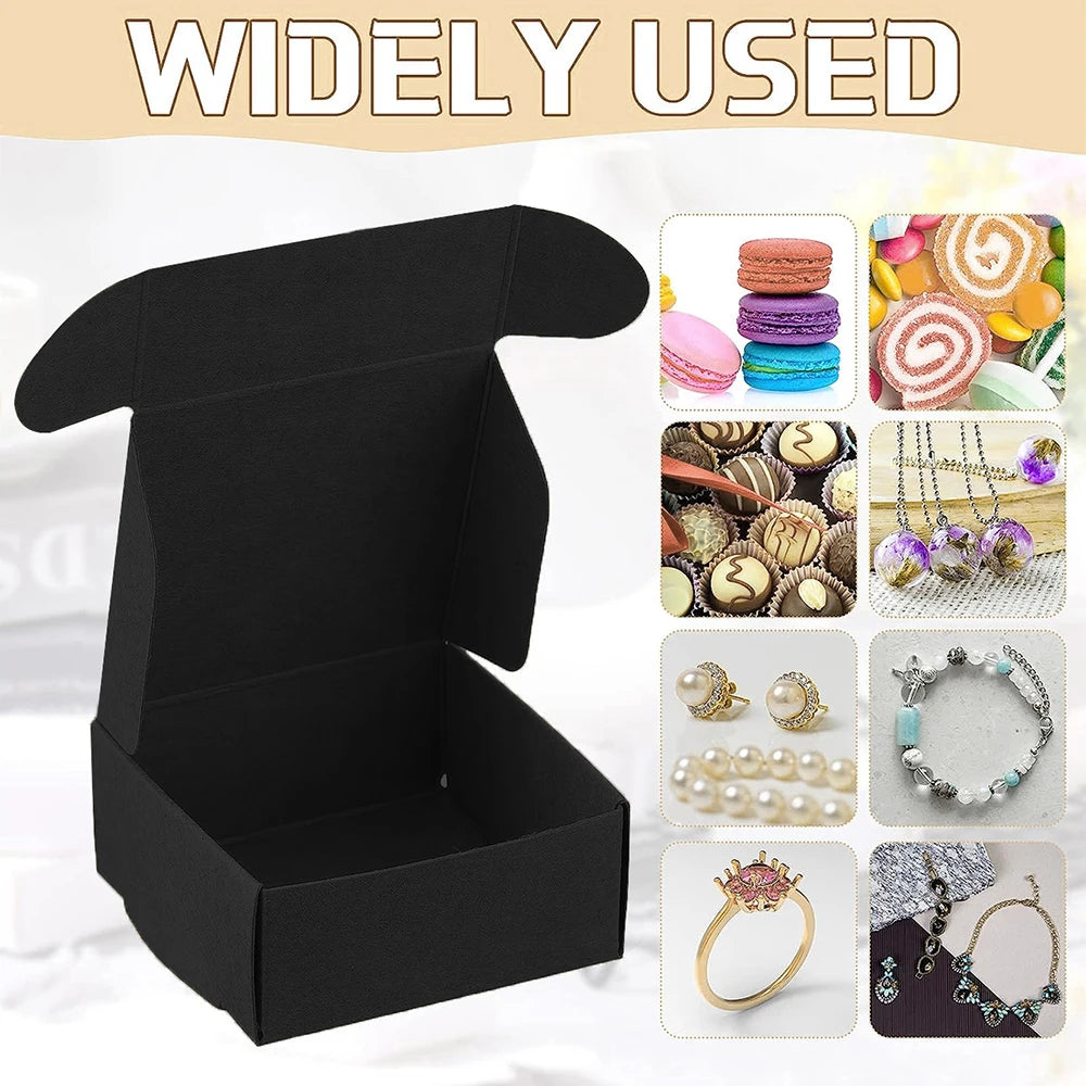 10 petites boîtes cadeaux en papier kraft pour bijoux, boucles d'oreilles, bagues, ornements et emballage cadeau en carton (5,5 x 5,5 x 2,5 cm)