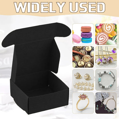 10 petites boîtes cadeaux en papier kraft pour bijoux, boucles d'oreilles, bagues, ornements et emballage cadeau en carton (5,5 x 5,5 x 2,5 cm)