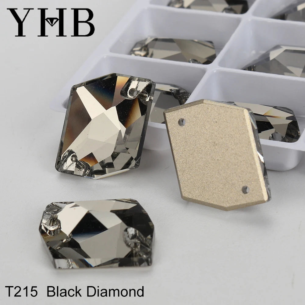 Strass à coudre YHB Cosmic AB Moonlight – Pierres plates en cristal de verre pour la décoration de vêtements et de sacs