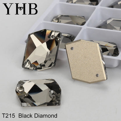 Strass à coudre YHB Cosmic AB Moonlight – Pierres plates en cristal de verre pour la décoration de vêtements et de sacs