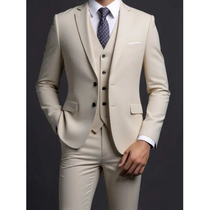 Conjunto de traje de 3 piezas para hombre – Blazer, chaleco y pantalón estilo británico, elegante traje formal de negocios o boda para hombre