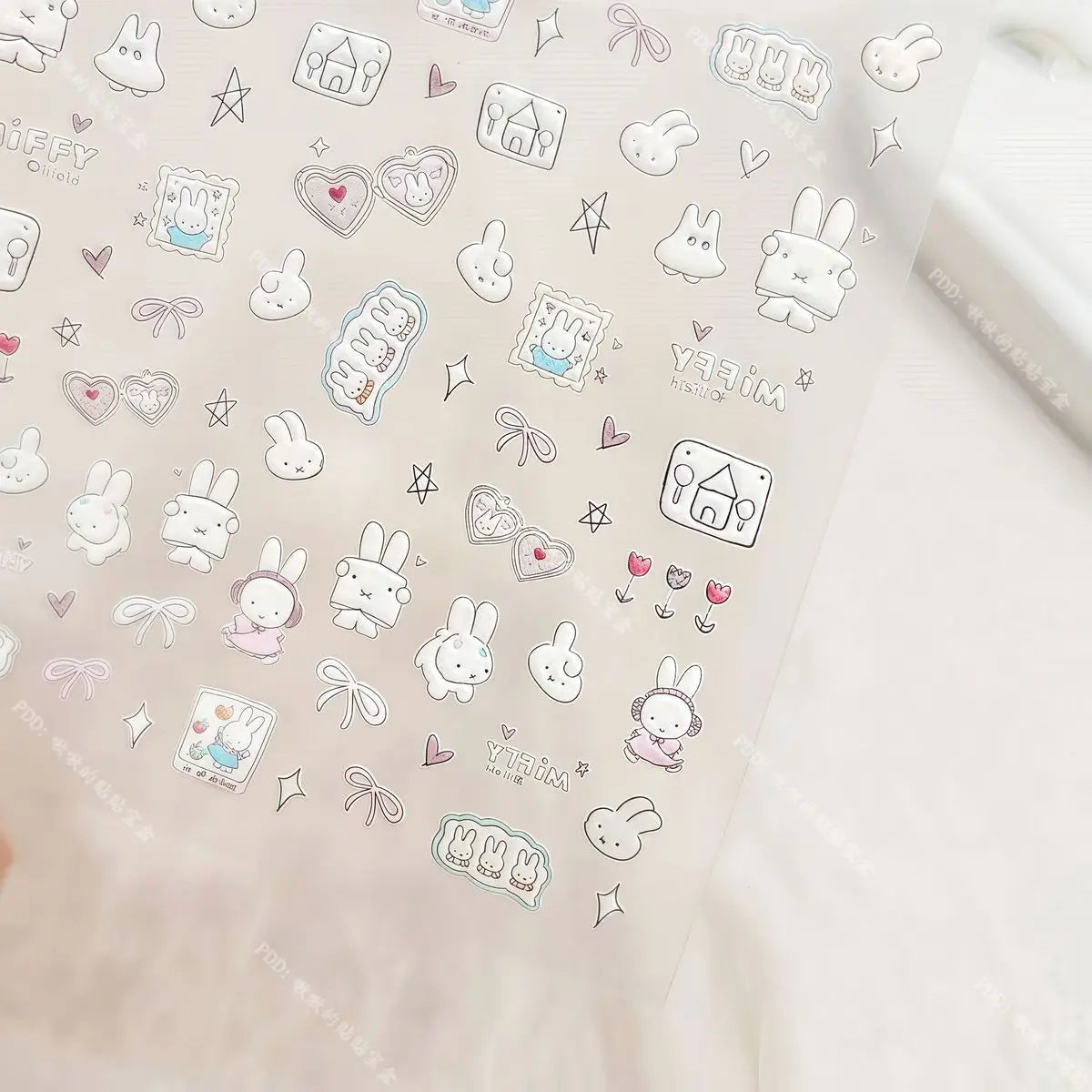 Cute Miffy 3D Nail Stickers – Kawaii Anime Glass Camera Nail Art Decorations (Holiday Gift Set)