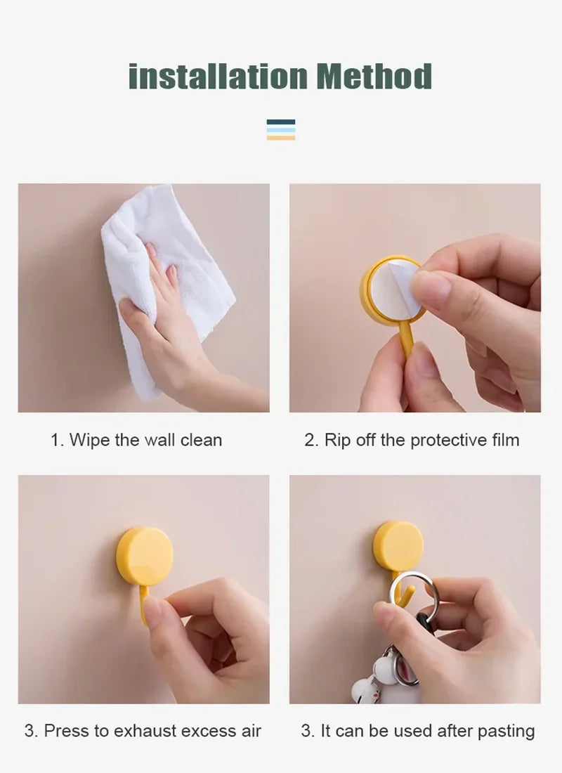 Ganchos de pared autoadhesivos de 5/10 piezas – Ganchos fuertes sin taladro para baño, cocina, puerta, almacenamiento de ropa y toallas