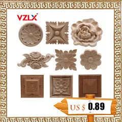 Appliques décoratives en bois moulé – Boiseries murales sculptées pour meubles, armoires, coins et décoration intérieure