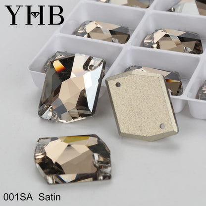 Strass à coudre YHB Cosmic AB Moonlight – Pierres plates en cristal de verre pour la décoration de vêtements et de sacs