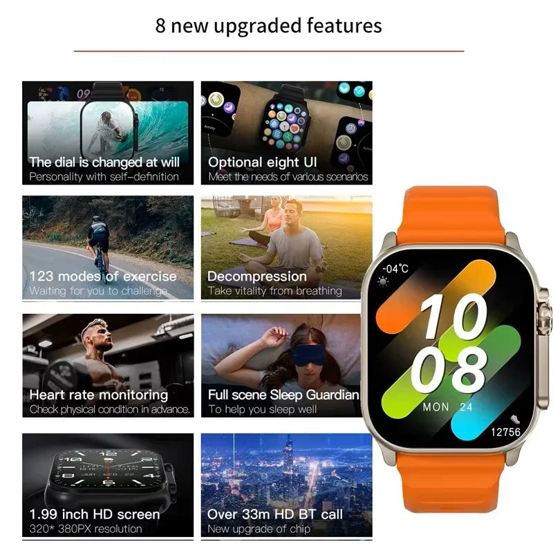 Smartwatch Men 49mm Series 8 Ultra 2.3" AMOLED NFC GPS Waterproof (2025)