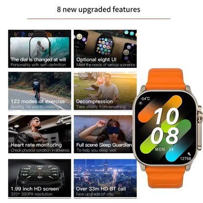 Smartwatch Men 49mm Series 8 Ultra 2.3" AMOLED NFC GPS Waterproof (2025)