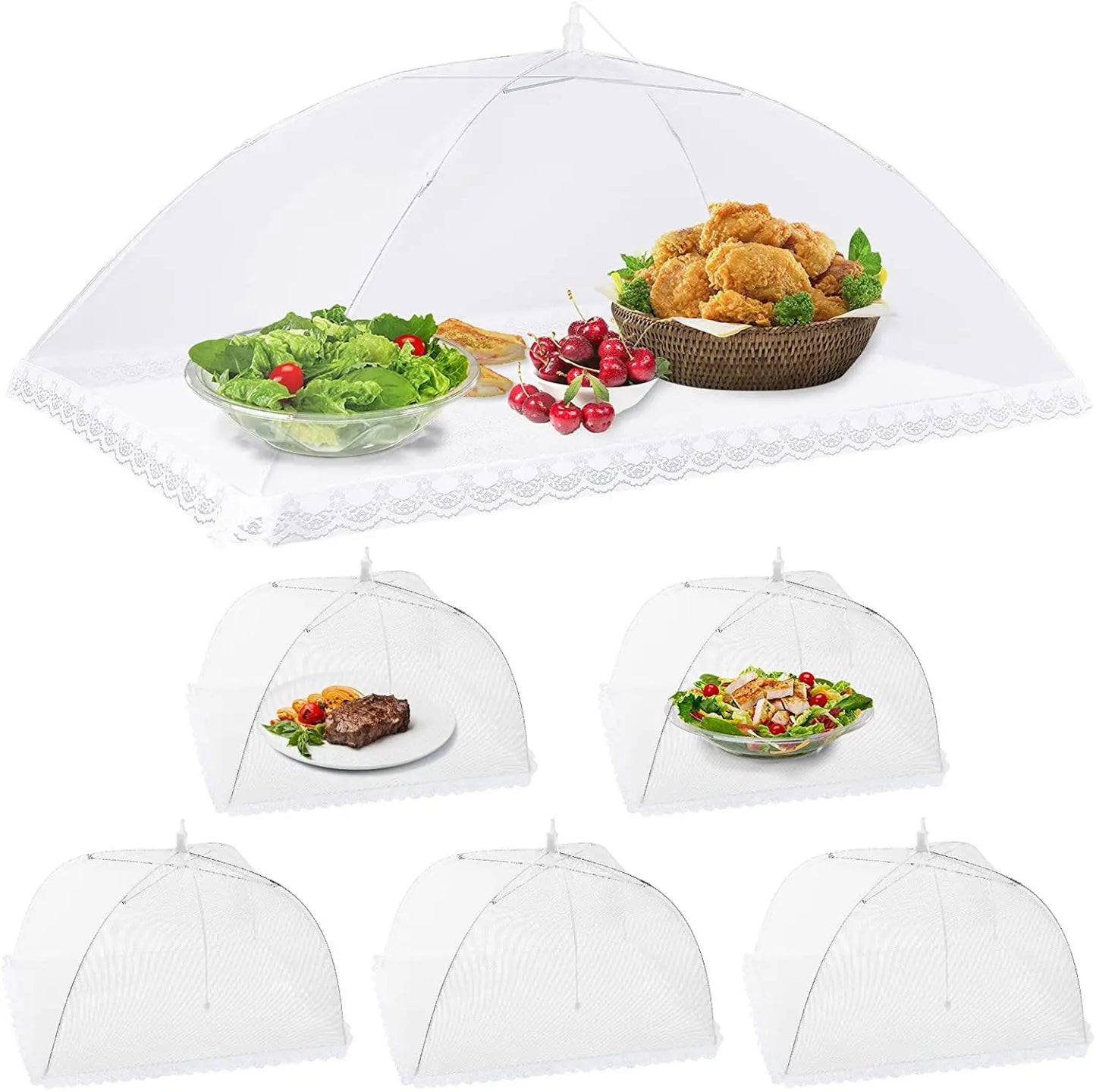 Foldable Mesh Food Cover – Anti-Fly & Mosquito Food Tent Dome for Kitchen, Picnic & Outdoor Dining, Reusable Dish Protector