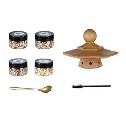 Cocktail Smoker Kit with Apple, Cherry, Oak & Pecan Wood Chips – Whiskey Drink Smoker with Wooden Smoking Hood for Bar & Kitchen