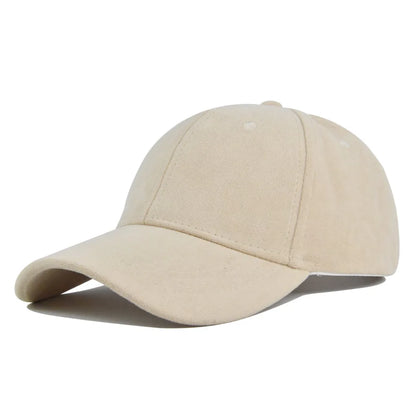 Casquette de baseball rétro en suède uni – Casquette snapback réglable hip hop pour hommes et femmes, casquette de style urbain à visière en fausse fourrure pour le printemps et l'automne
