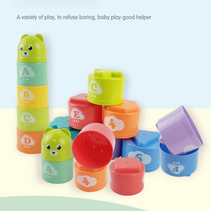Gobelets empilables chiffres et lettres pour enfants – Jouet sensoriel Montessori éducatif pour tout-petits, jeu de puzzle d'apprentissage précoce, cadeau d'activité d'empilement rapide