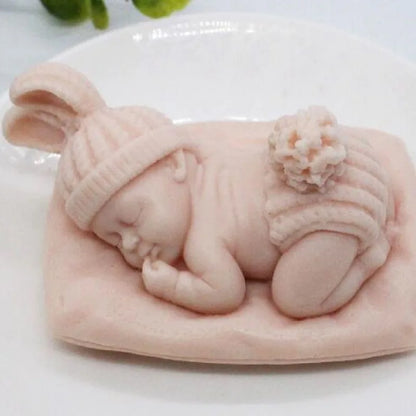 Molde de silicona 3D de bebé durmiendo para velas – Lindo molde de retrato de bebé para velas, jabones, resina, manualidades de yeso, chocolate, cubitos de hielo y proyectos de horneado DIY
