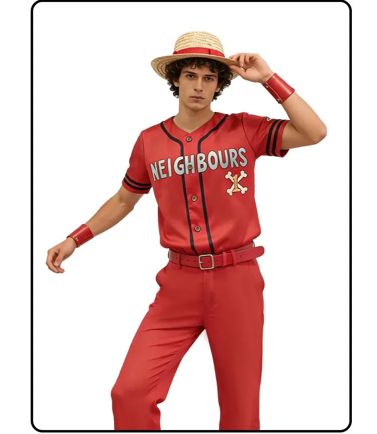 One Piece Inspired Cosplay Costume – Anime Roleplay Outfit for Men & Women Short Sleeve Set for Halloween, Carnival & Party (M–3XL)