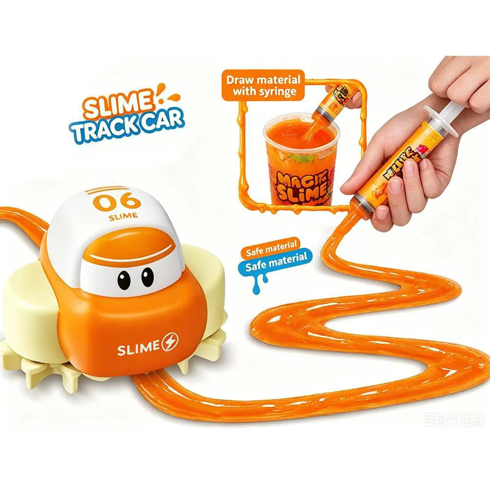 DIY Slime Track Car Set – Electric Toy Car with Draw-Your-Own Track, Non-Toxic Slime Paste & Creative Stress Relief Fun