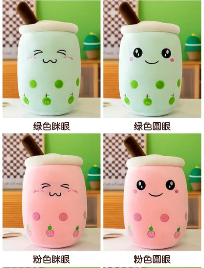 Giant Bubble Tea Plush Pillow – 22–70cm Squishy Milk Tea Boba Stuffed Toy Fruit Drink Bottle Decor Gift