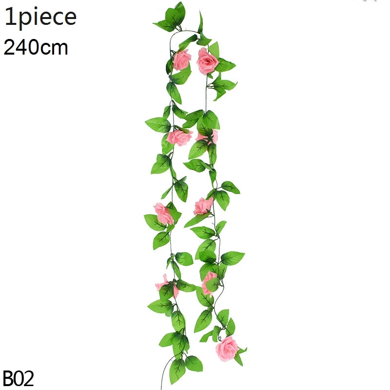 Glicinia Artificial en Enredadera – Guirnalda Colgante Realista de Seda Sintética con Hojas de Hiedra para Arcos de Boda, Decoración de Jardín, Decoración del Hogar y Estilismo de Fiestas