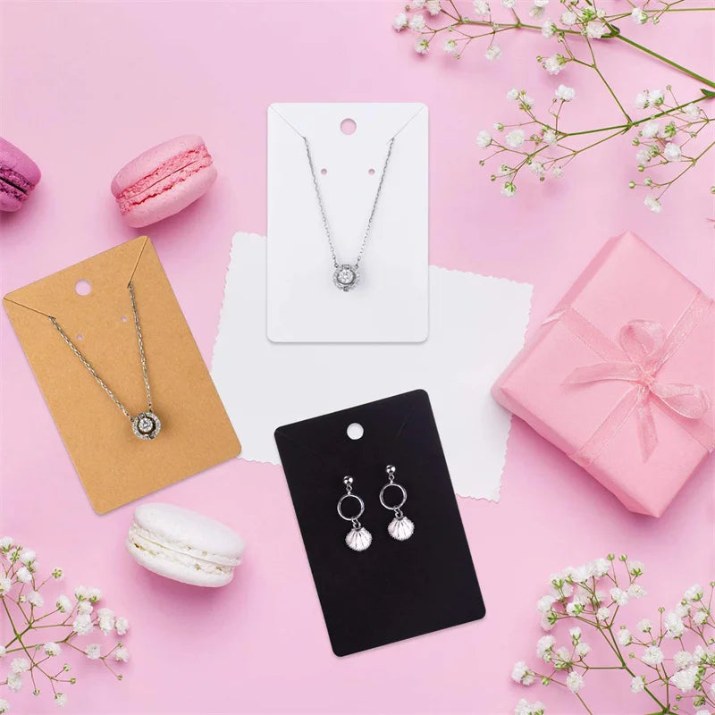 50PCS 6×9cm Blank Jewelry Display Cards for Necklaces, Earrings & Ear Studs