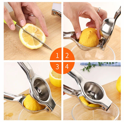 Stainless Steel Lemon Squeezer – Manual Citrus Fruit Juicer Press for Lemon, Lime & Orange Kitchen Use