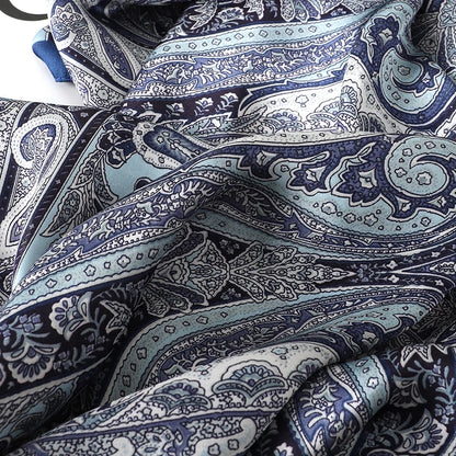 Bohemian Style Print Luxury Brand Silk Square Scarf Women Satin Shawls Neckerchief Wrap Scarves Bandana Hair Hjiab Floral