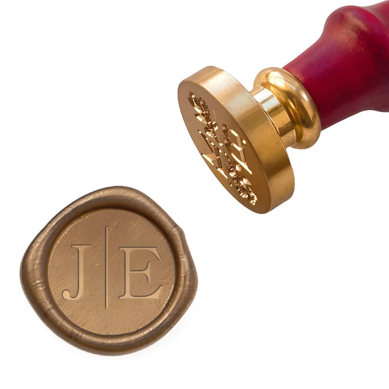 Sello de cera personalizado para bodas – Iniciales y logo personalizados, sello de metal para invitaciones | Embalaje de regalo DIY y accesorio de decoración de bodas