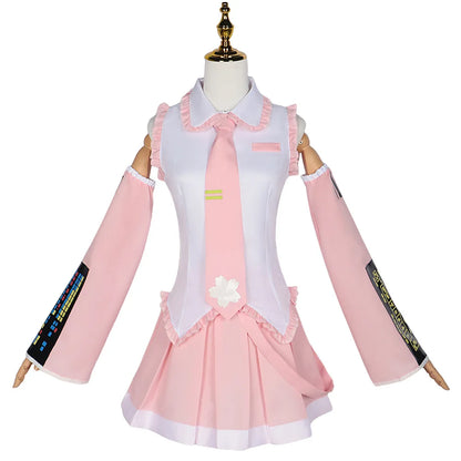 Pink Cosplay Costume Performance Suit – Miku Regular Version with Wig (Girls Spring Sakura Cherry Anime Outfit)