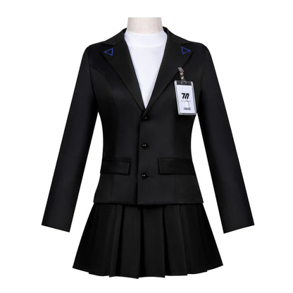 Blue Cosplay Costume Women's JK School Uniform Set – Jacket, Skirt & ID Card