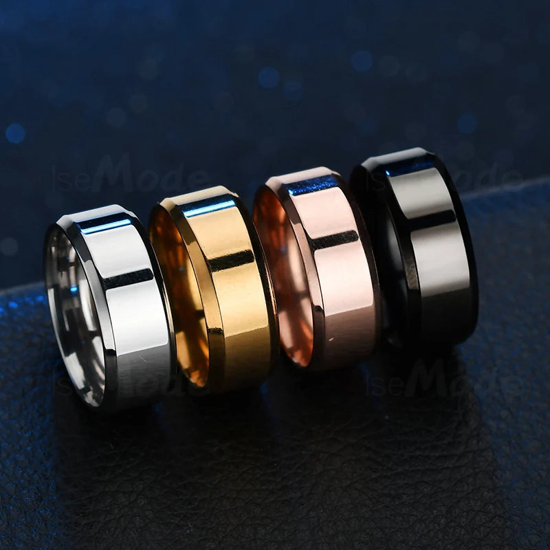 Stainless Steel Wedding Band Ring – 2mm, 4mm, 6mm & 8mm High Polished Smooth Ring for Men & Women | Minimalist Jewelry