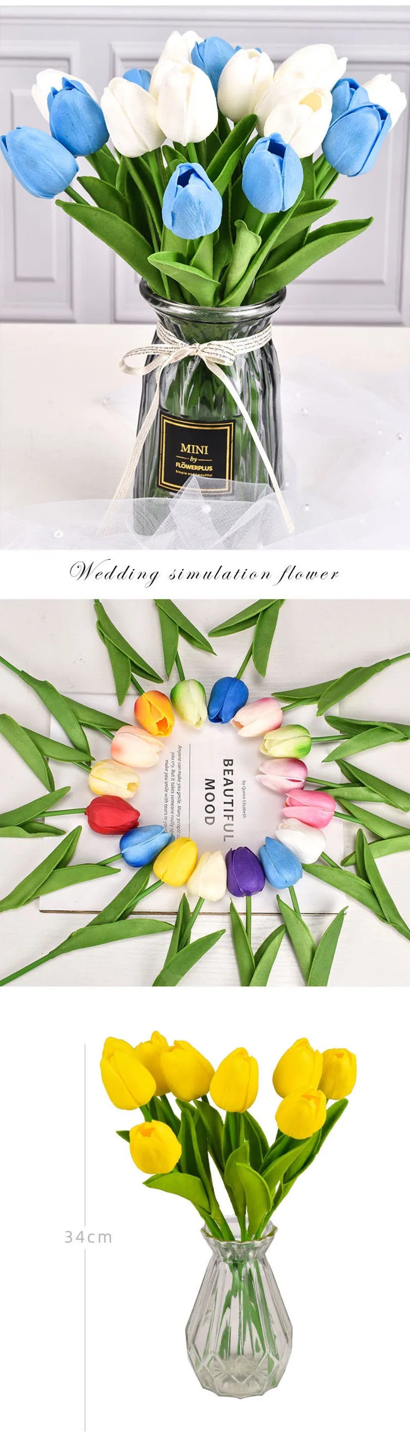 3/5/10/20pcs Real Touch Artificial Tulip Flowers – Realistic Faux Tulip Bouquet for Wedding Decor, Home Decoration, Floral Arrangements & DIY Projects