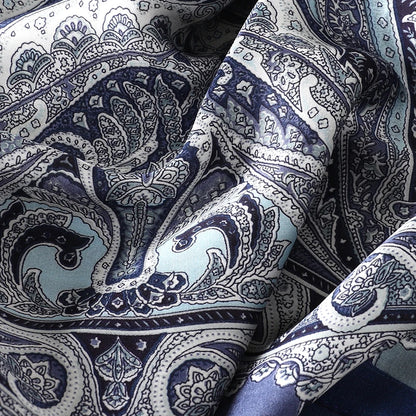 Bohemian Style Print Luxury Brand Silk Square Scarf Women Satin Shawls Neckerchief Wrap Scarves Bandana Hair Hjiab Floral