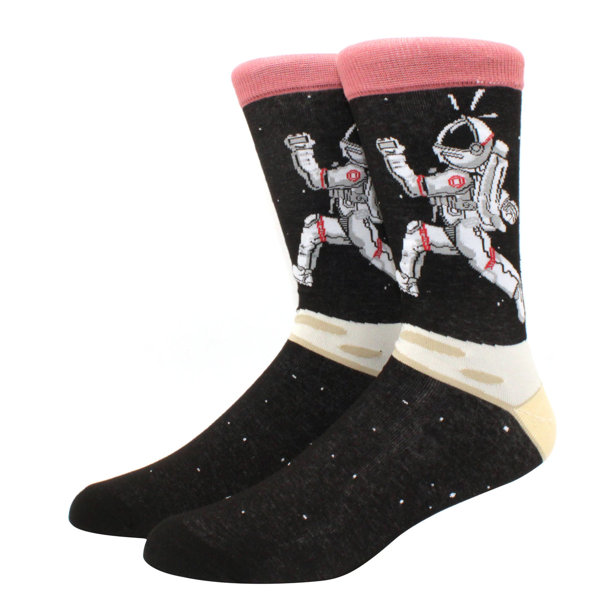 Funny Colorful Hip Hop Socks – Combed Cotton Animal, Astronaut & Geometric Print Socks for Men & Women, Business Dress Wear