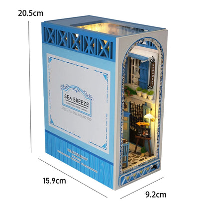 Kit de book nook à fabriquer soi-même – Maquette de maison de poupée miniature en bois à insérer dans une étagère pour adultes, loisirs créatifs et décoration d'intérieur