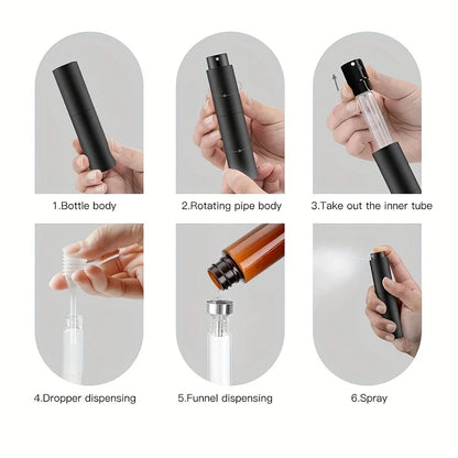 Vaporisateur de parfum de voyage 10 ml – Mini atomiseur de cologne rechargeable, flacon vaporisateur vide portable pour le voyage, les cosmétiques et l'utilisation quotidienne