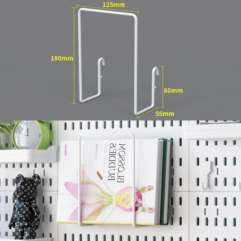 Organizador de pared de tablero perforado sin taladros – Panel de almacenamiento modular con estantes y accesorios para cocina, baño y sala de juegos