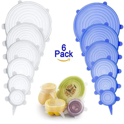 Reusable Silicone Stretch Lids – Flexible Food Covers for Bowls & Containers, Airtight Fresh-Keeping Kitchen Storage Accessories