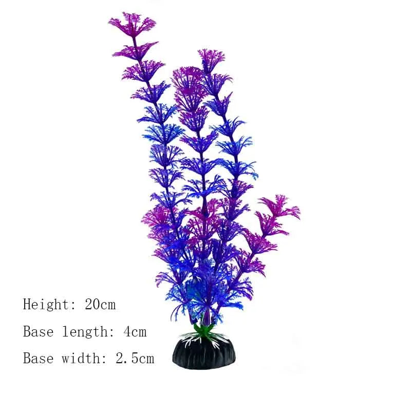 Artificial Underwater Aquarium Plants – Plastic Aquatic Fake Shrubs & Green Water Grass for Fish Tank Landscaping, Realistic Simulated Decor