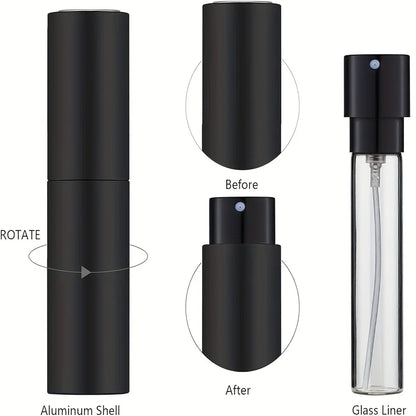 Vaporisateur de parfum de voyage 10 ml – Mini atomiseur de cologne rechargeable, flacon vaporisateur vide portable pour le voyage, les cosmétiques et l'utilisation quotidienne