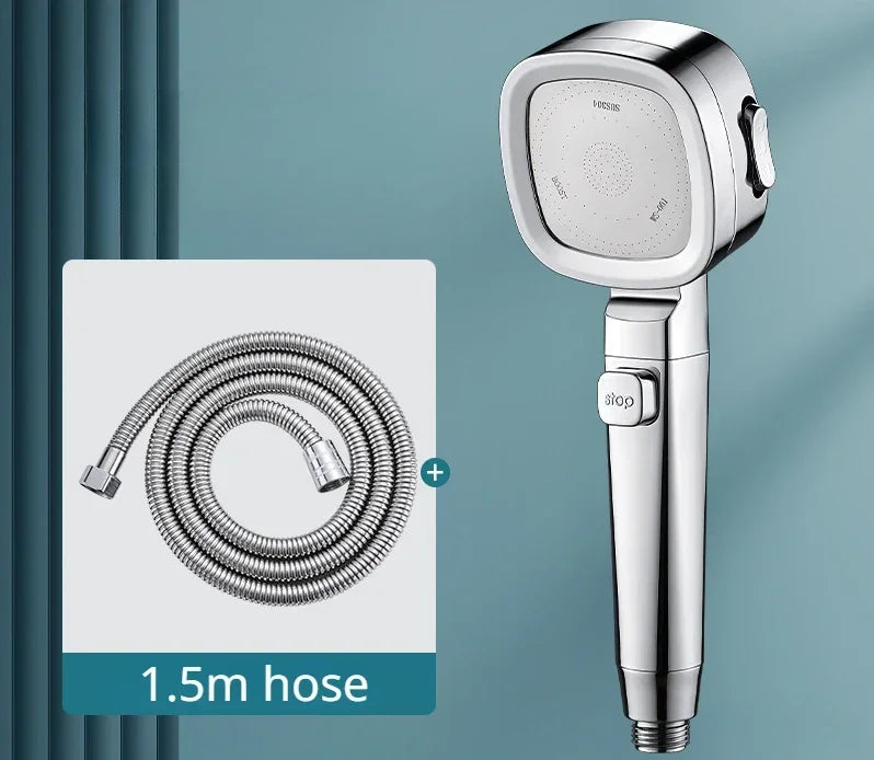 Pommeau de douche haute pression – Pulvérisateur de douche à main 3 modes à économie d'eau, fonction d'arrêt à une touche, accessoire de douche de salle de bain réglable pour la maison