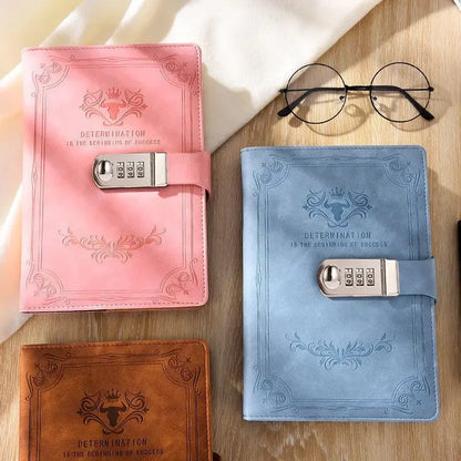 A5 Retro Password Lock Diary – 200-Page Journal Notebook with Secure Lock