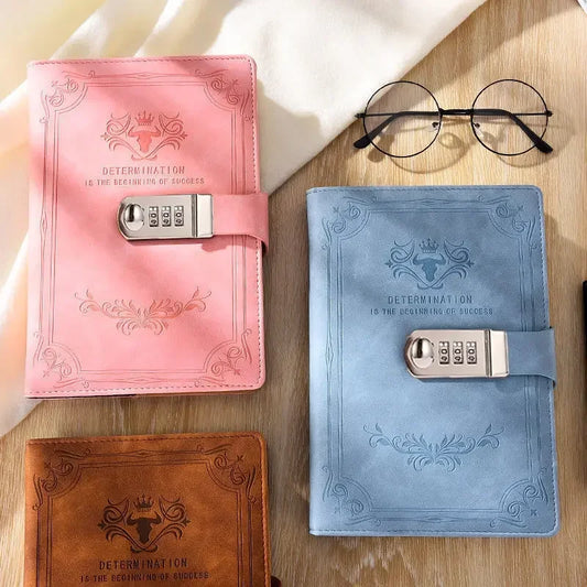 A5 Diario Retro con Candado de Contraseña – Cuaderno de 200 Páginas con Cierre Seguro