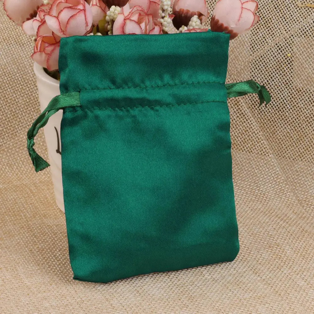 10/25/50PCS Bolsas de Regalo de Seda Satinada con Cordón para Joyas – Bolsitas de Lujo para Bodas, Fiestas, Dulces, Joyas y Empaque de Regalo