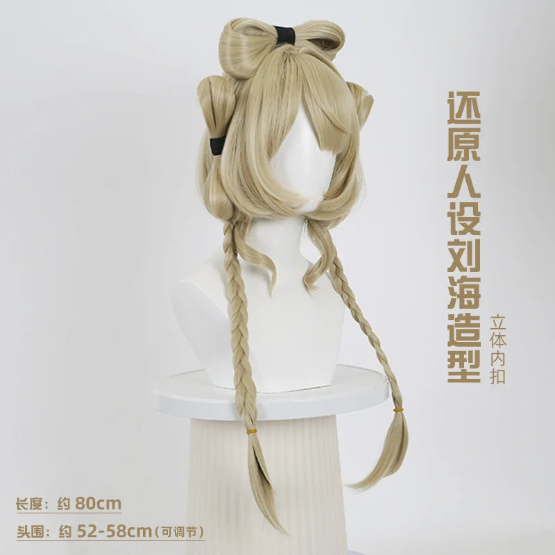 Sufi-Bi Inspired Cosplay Wig – Synthetic Hair with Realistic Scalp & Butterfly Clip Hairpiece