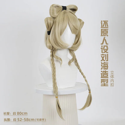 Sufi-Bi Inspired Cosplay Wig – Synthetic Hair with Realistic Scalp & Butterfly Clip Hairpiece