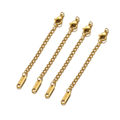 10 chaînes d'extension en acier inoxydable avec fermoirs mousquetons – Rallonges pour colliers et bracelets DIY