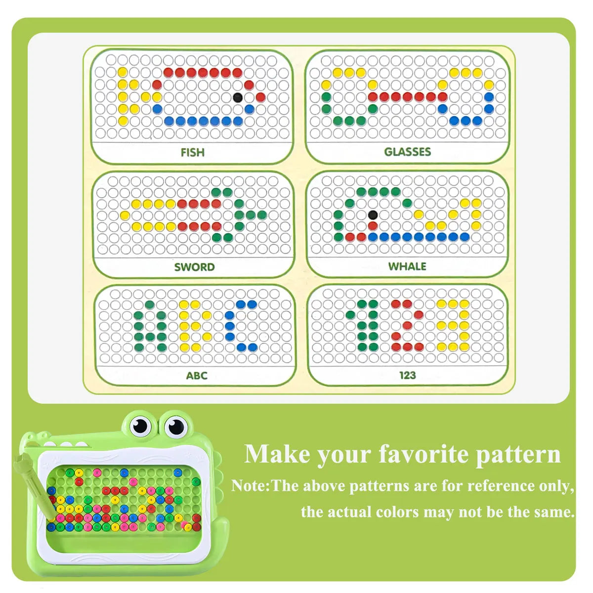 Pizarra magnética de cuentas para niños – Juguete educativo Montessori para garabatear con bolígrafo de rompecabezas, juego creativo de dibujo y aprendizaje para niños de 3 a 8 años, regalo STEM interactivo