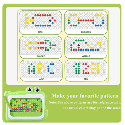 Pizarra magnética de cuentas para niños – Juguete educativo Montessori para garabatear con bolígrafo de rompecabezas, juego creativo de dibujo y aprendizaje para niños de 3 a 8 años, regalo STEM interactivo